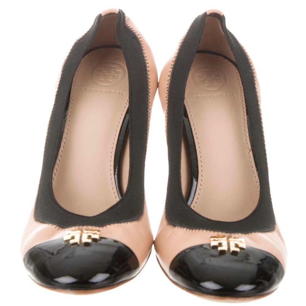 Tory Burch Jolie Pumps Like New Size 7 Black Tan
